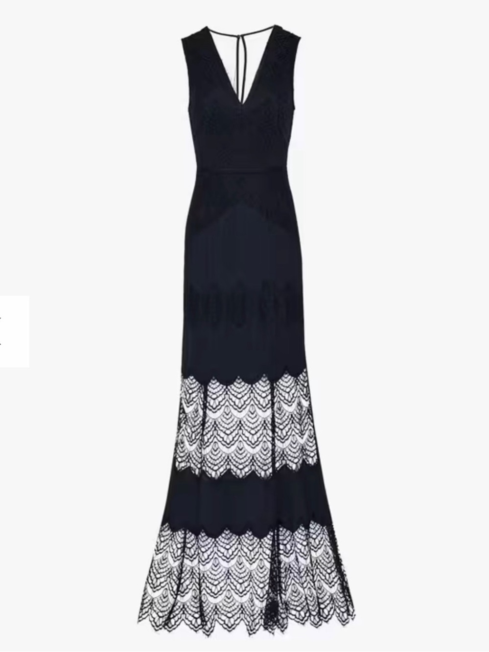 #288 Reiss Adala Lace (Retail $595CAD) Navy Blue Maxi Dress - Picture 5 of 7